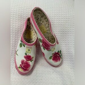Hunter Pink and White Floral Mules